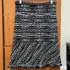 Missoni Relaxed Monochrome Striped Midi Skirt